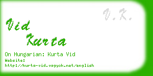 vid kurta business card